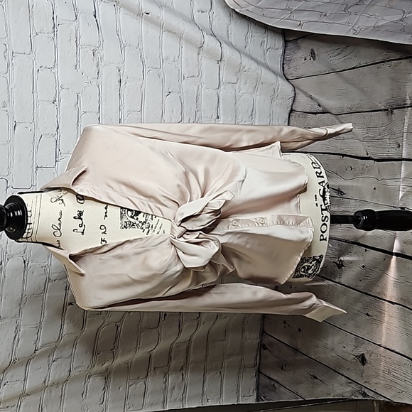 DO+BE Ruffle Front Button Down Long Sleeve Blouse NWT Size Medium - Picture 1 of 6